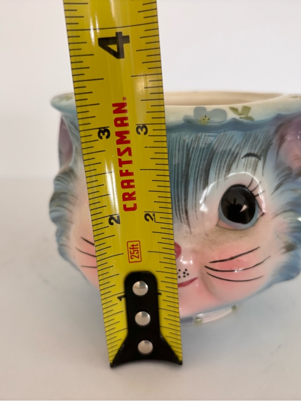 Lefton Kawaii Miss Priss Cat Face Sugar Bowl/Planter No Lid Kitschy Vintage - Picture 6 of 10